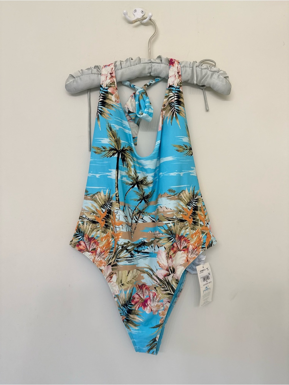 O'Neill Blue Tropical Palm One-Piece Swimsuit